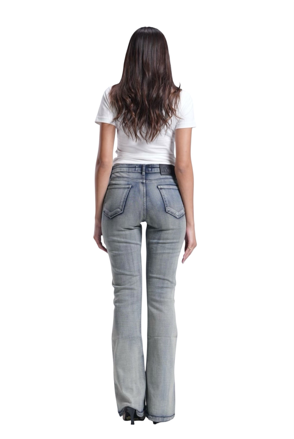 BOOTCUT BLUE WITH WITHE