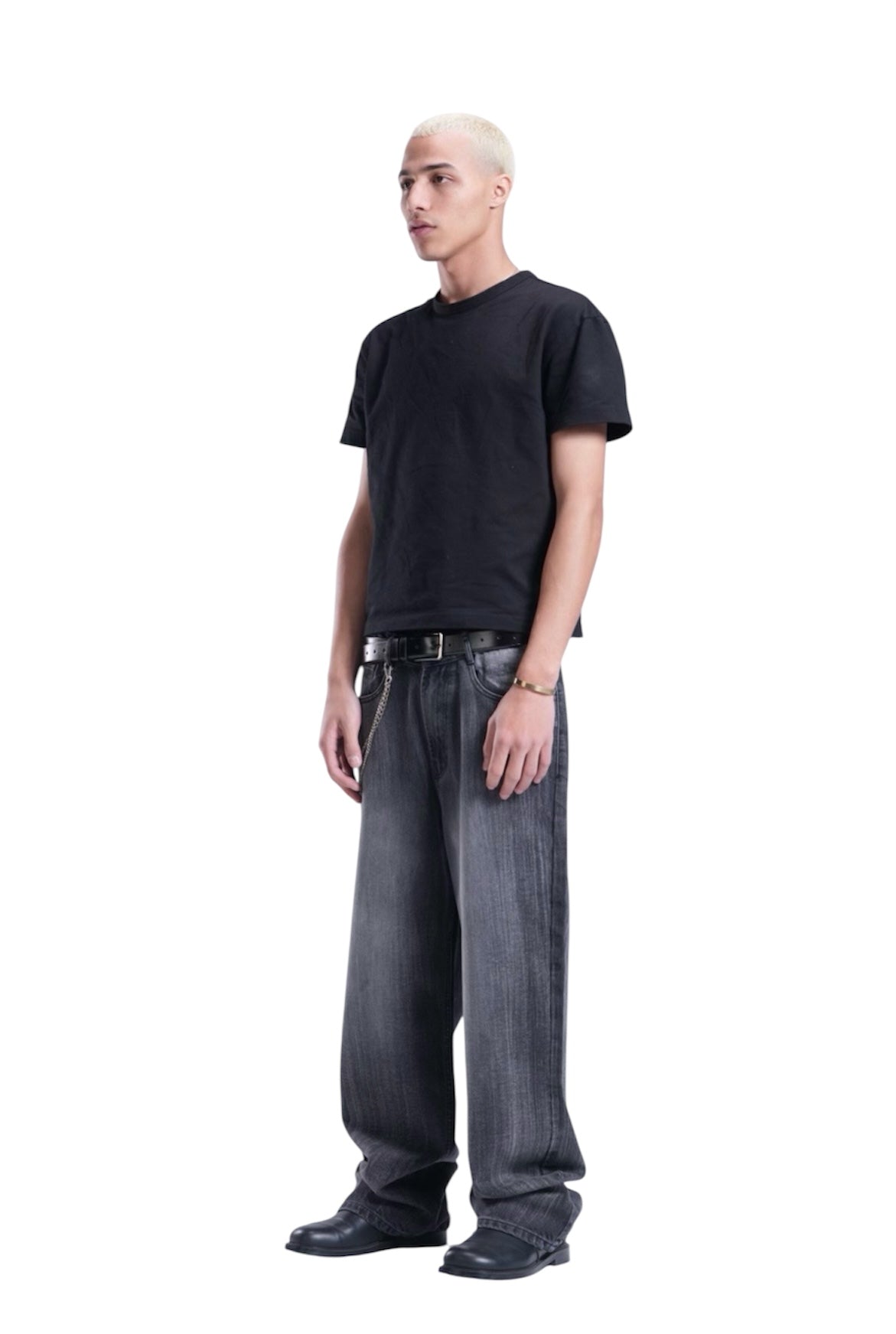 BLACK WITH GREY BAGGY DENIM UNISEX