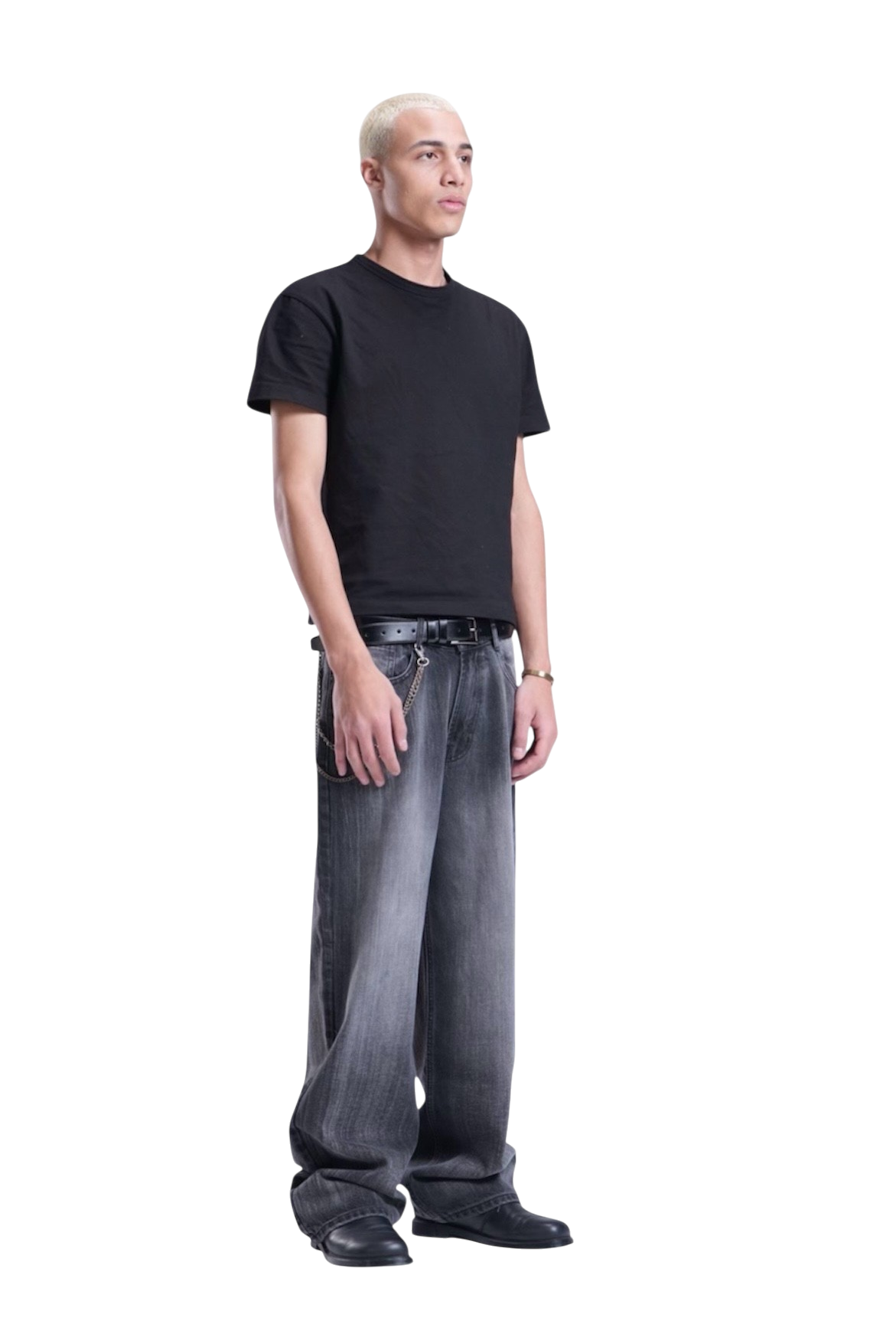 BLACK WITH GREY BAGGY DENIM UNISEX