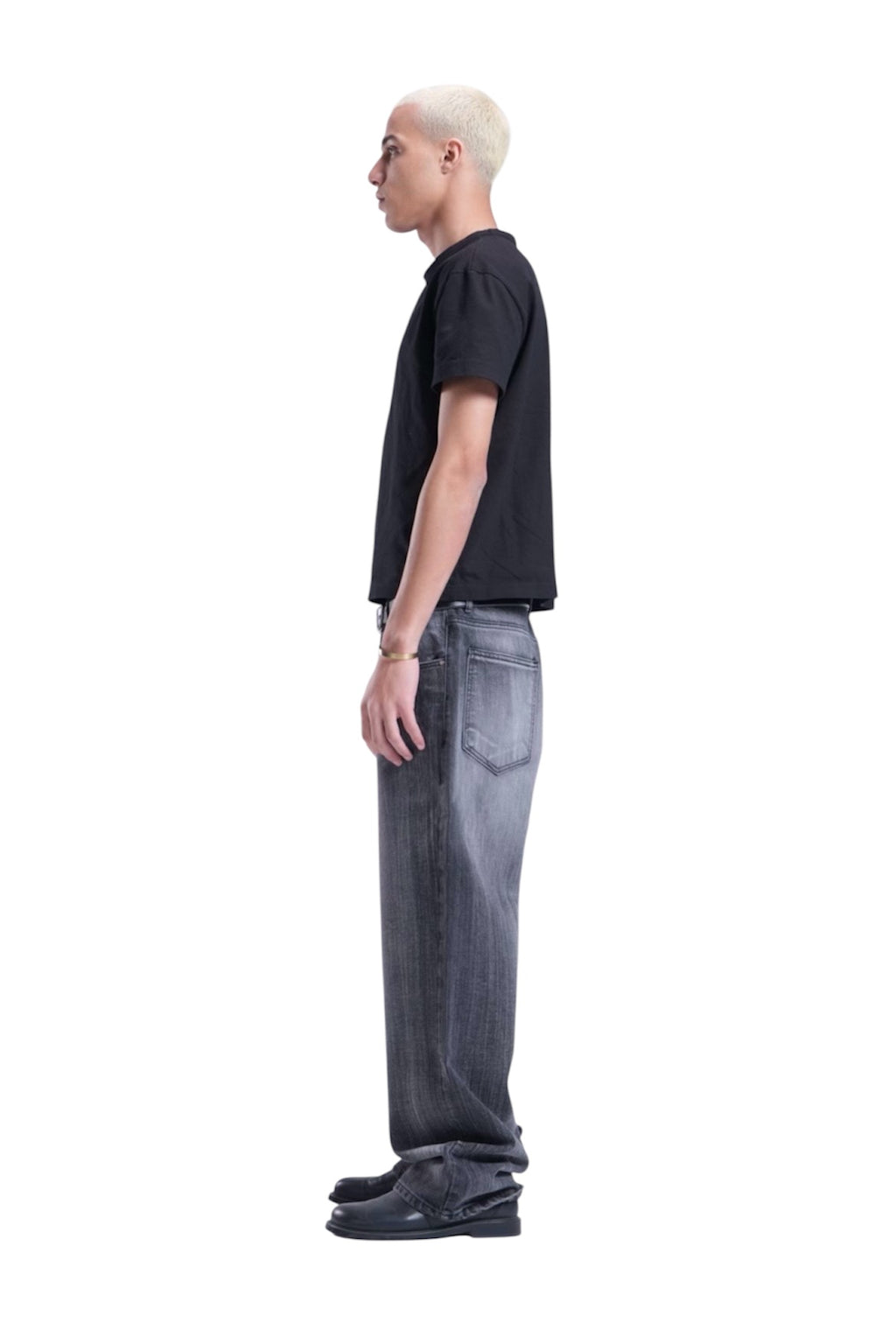 BLACK WITH GREY BAGGY DENIM UNISEX