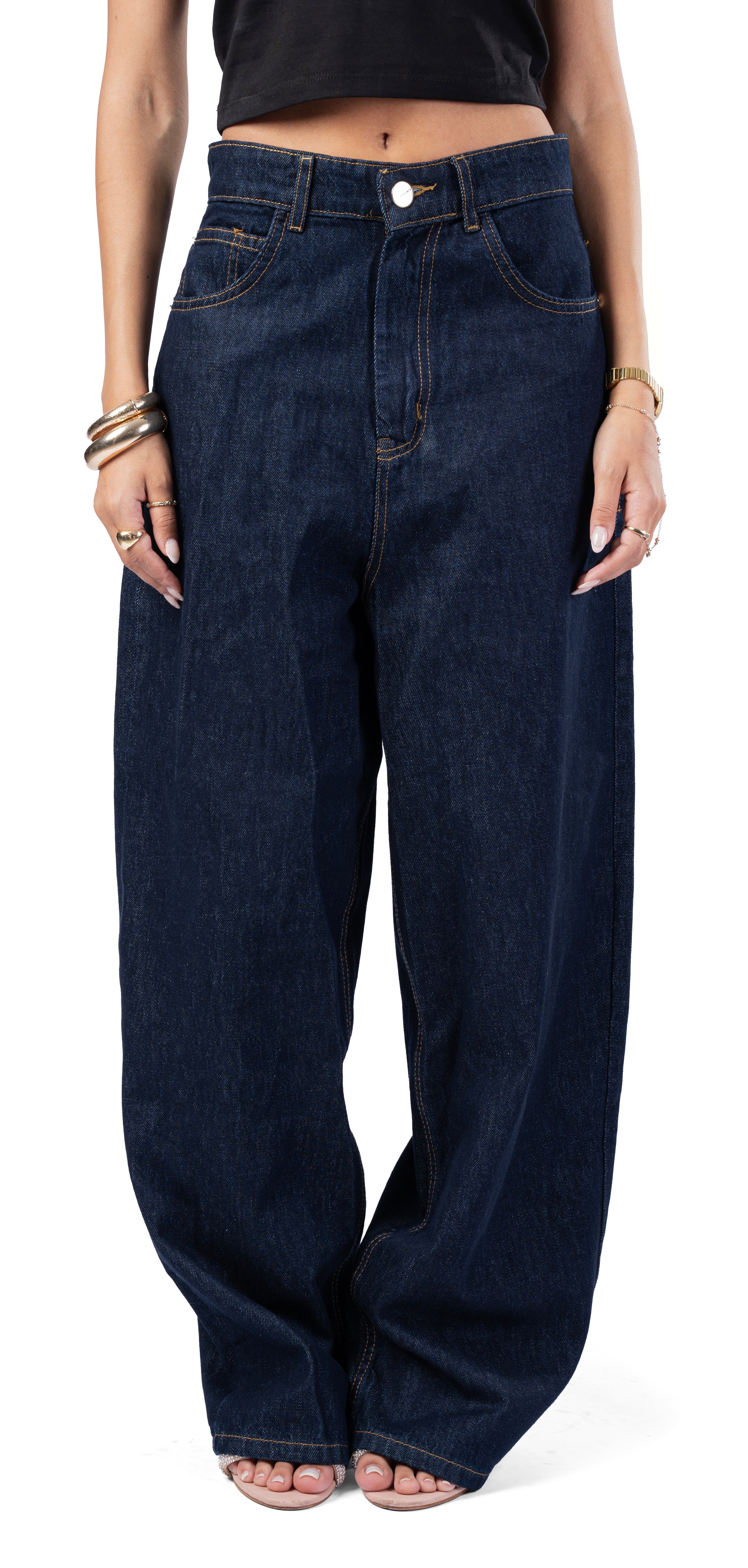 NAVY BAGGY DENIM UNISEX