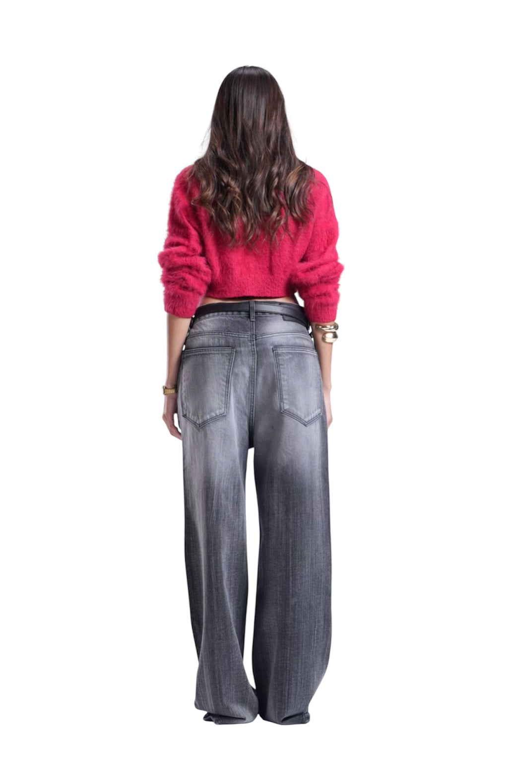 BLACK WITH GREY BAGGY DENIM UNISEX