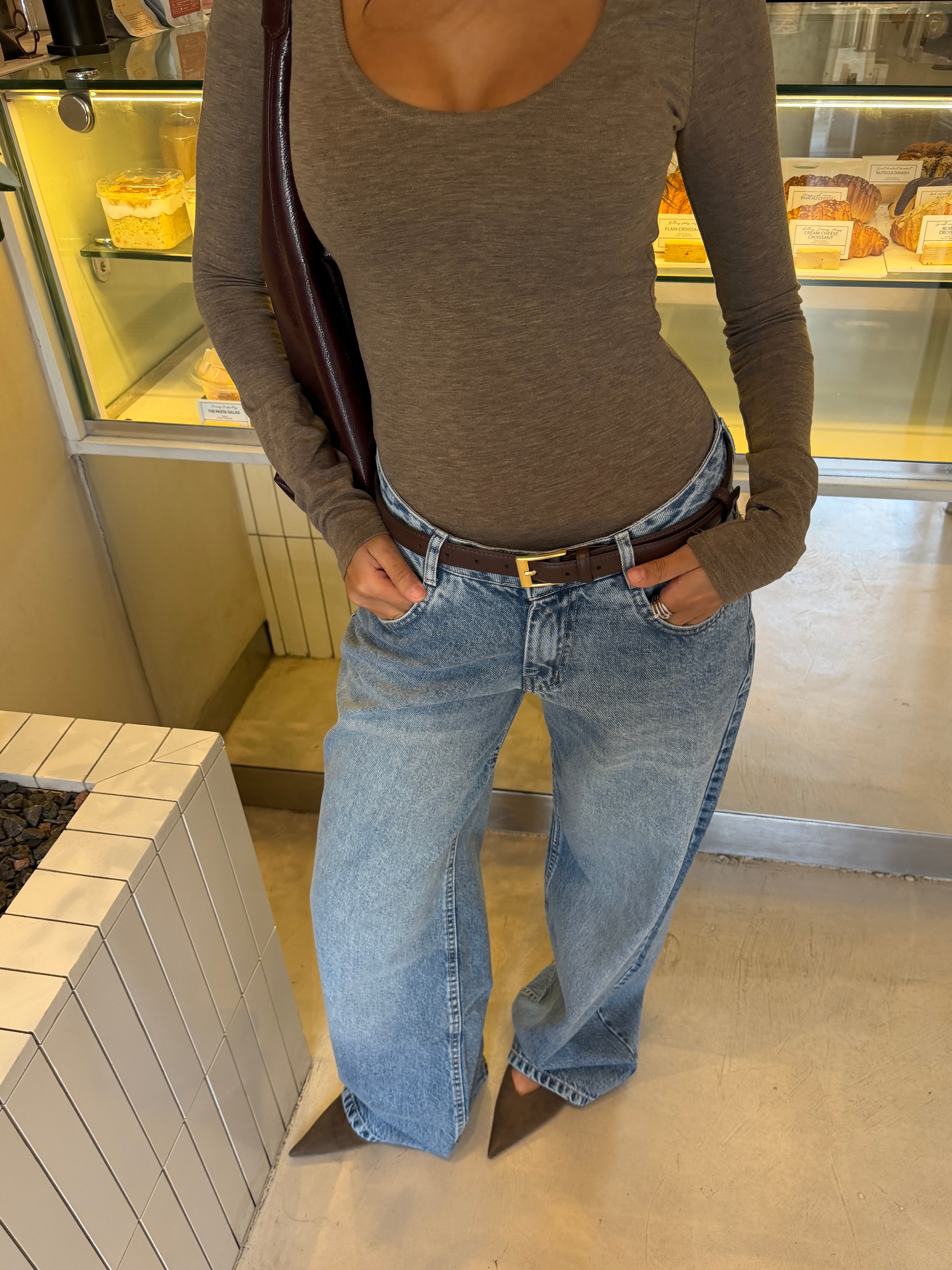 BLUE LOW WAIST BAGGY DENIM