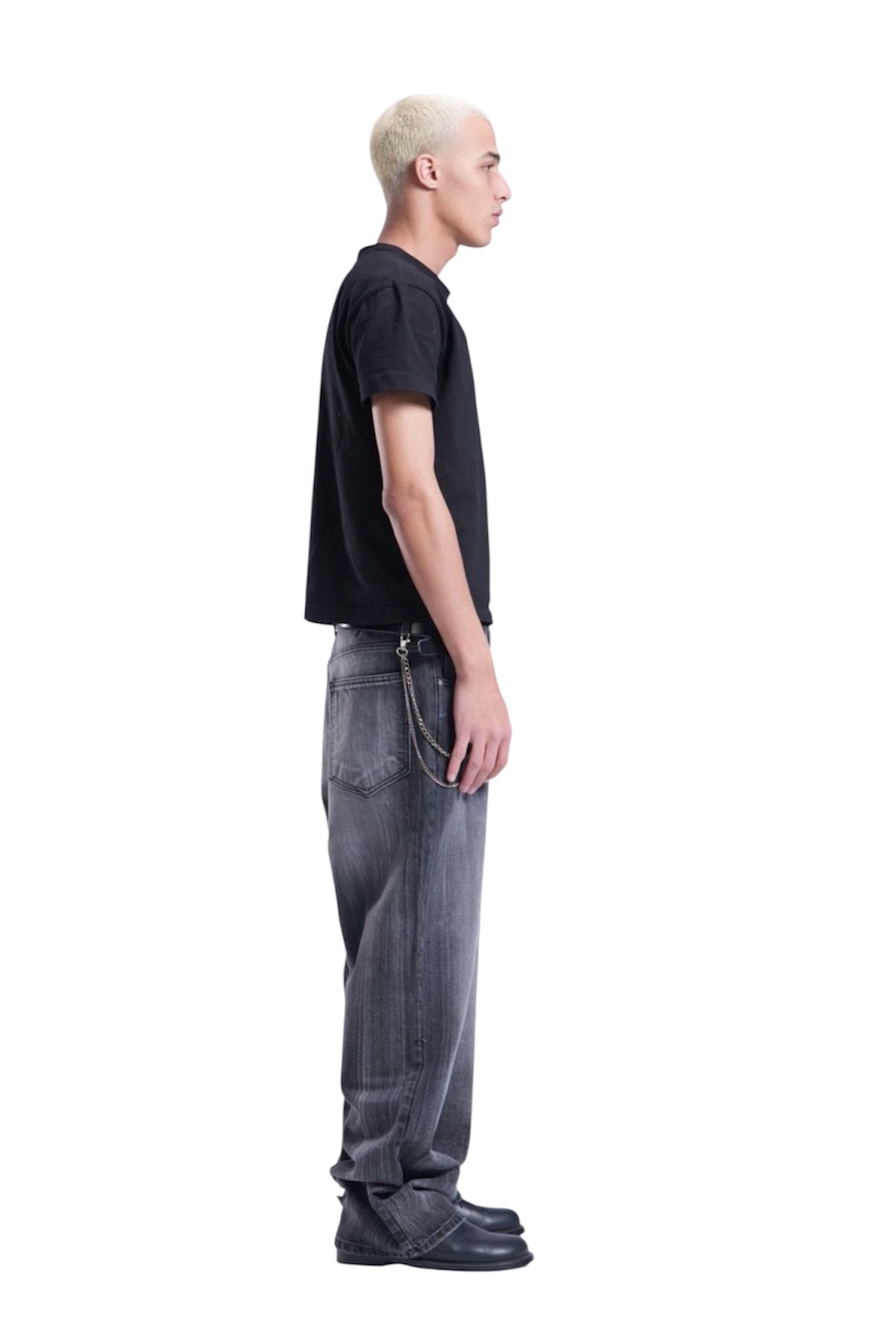 BLACK WITH GREY BAGGY DENIM UNISEX