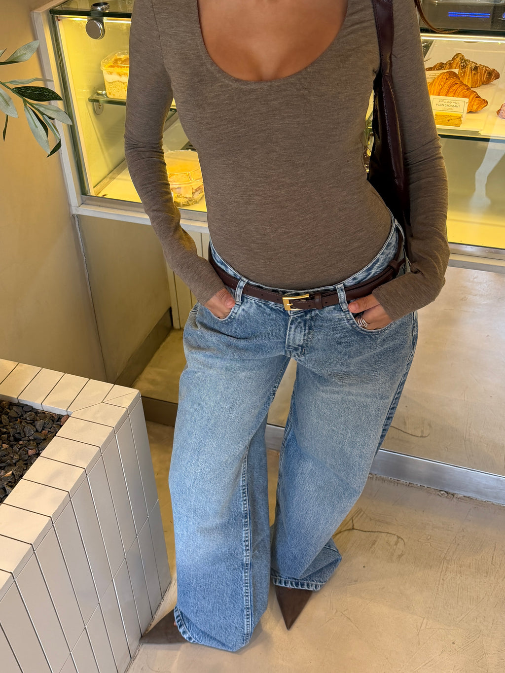 BLUE LOW WAIST BAGGY DENIM