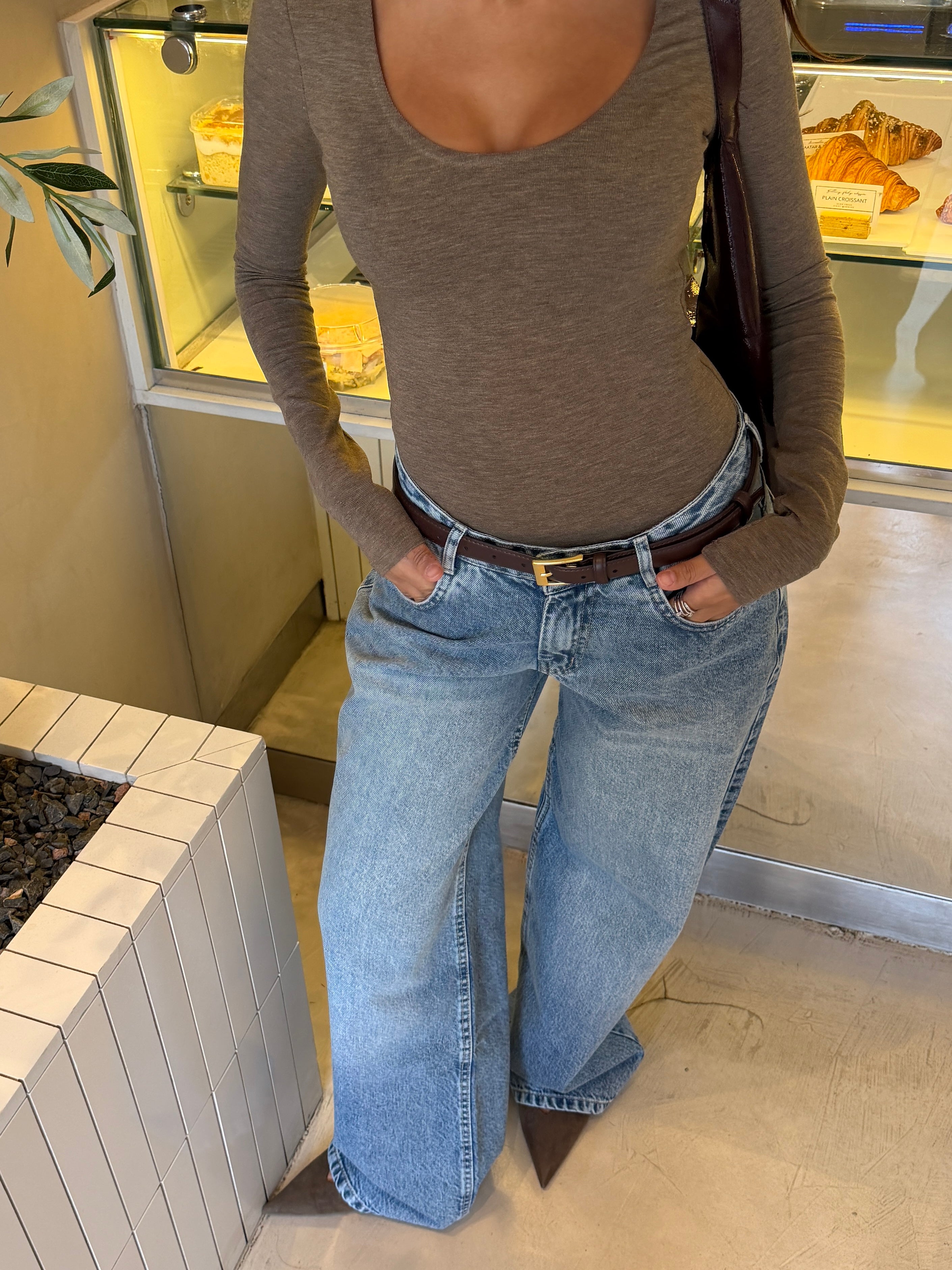 BLUE LOW WAIST BAGGY DENIM