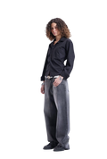 BLACK WITH GREY BAGGY DENIM UNISEX