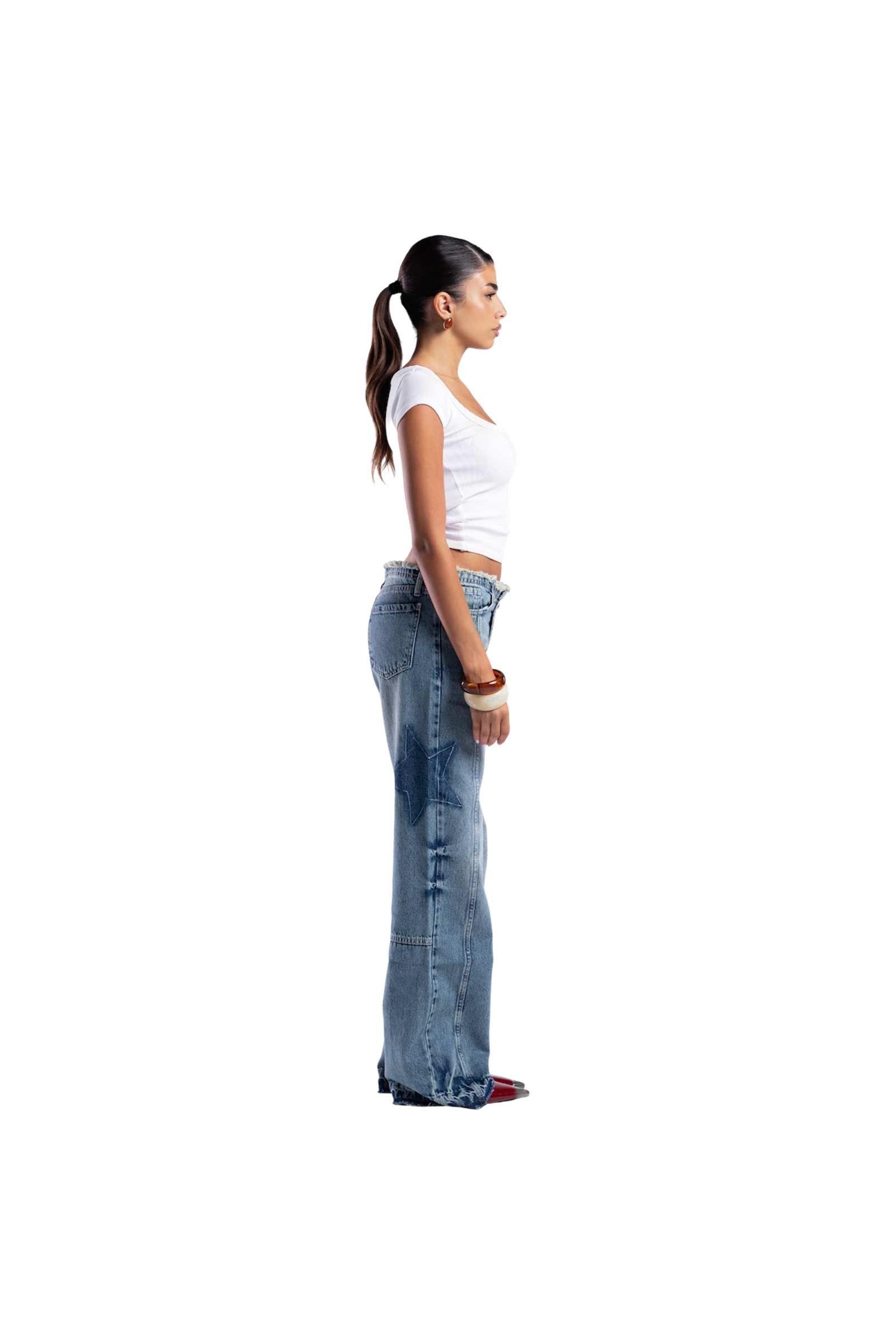 NO WAIST BAGGY DENIM