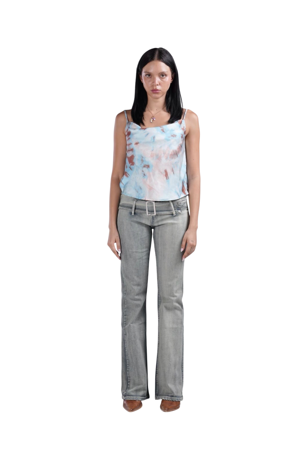 BOOTCUT BLUE WITH WITHE