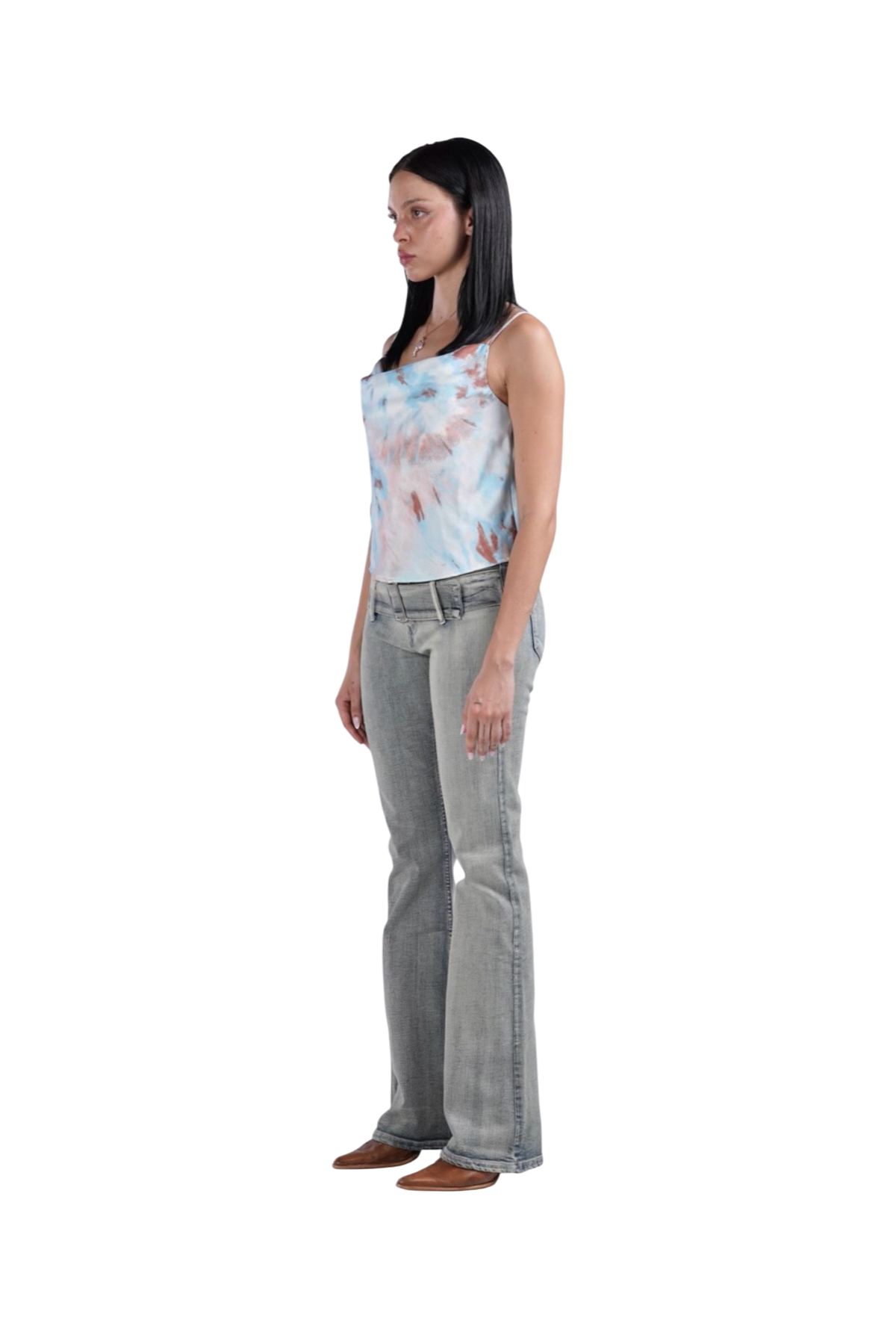BOOTCUT BLUE WITH WITHE
