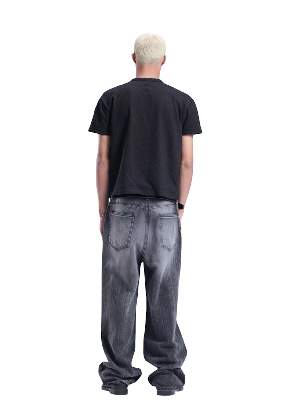 BLACK WITH GREY BAGGY DENIM UNISEX