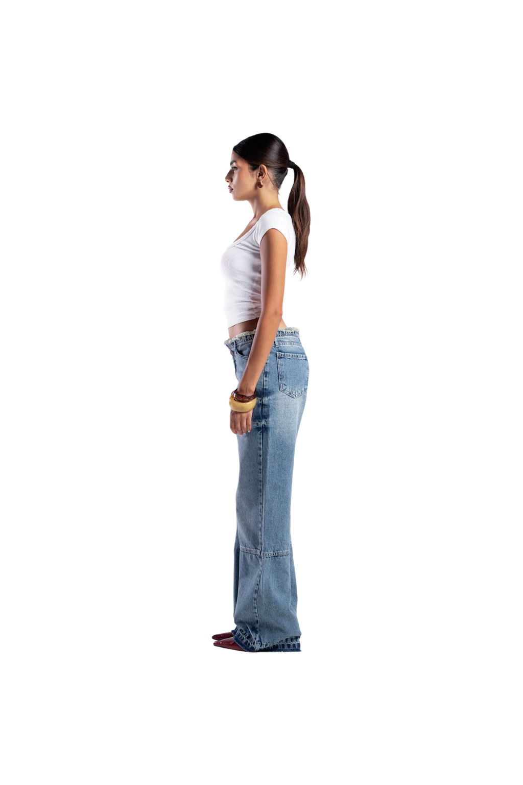 NO WAIST BAGGY DENIM