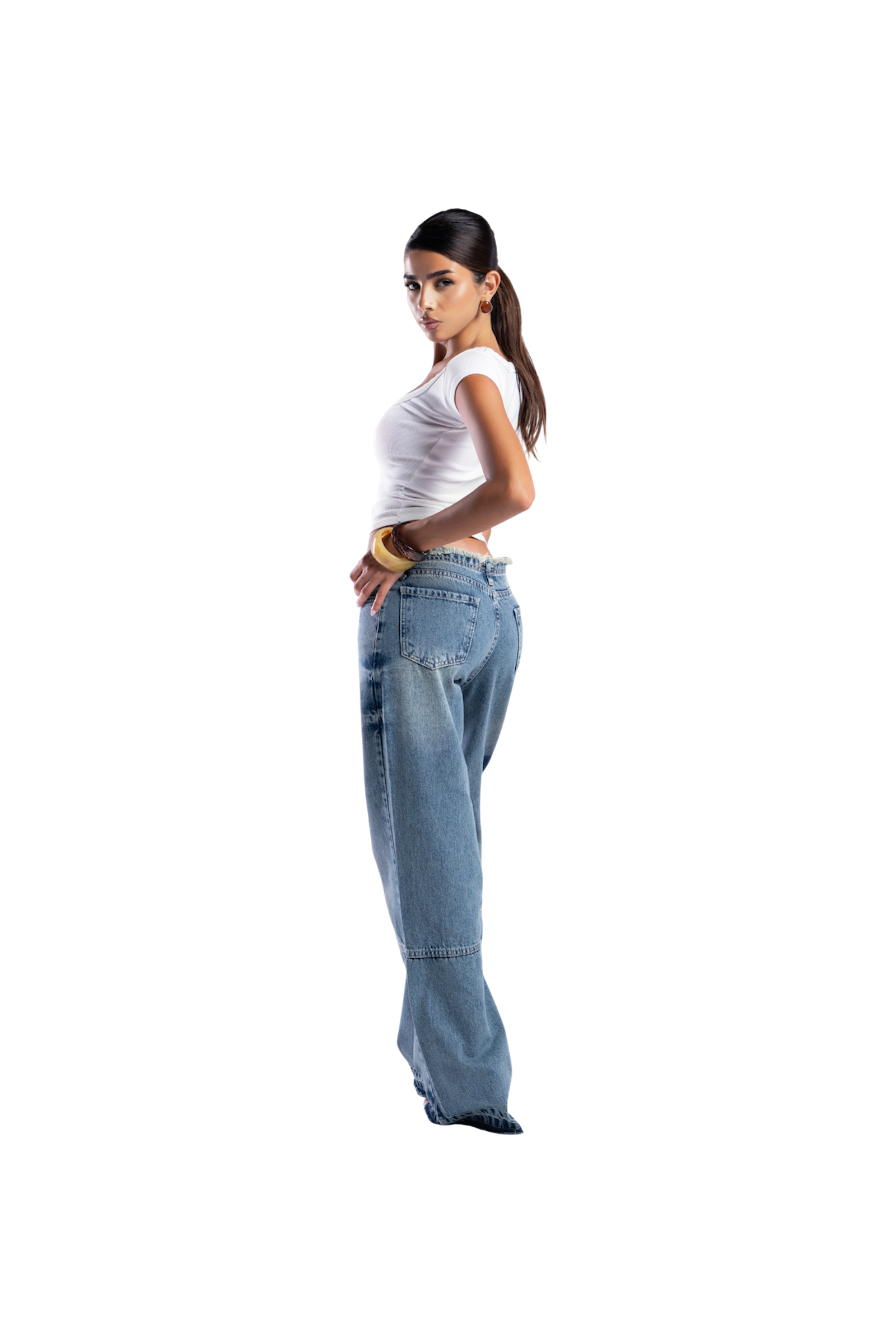 NO WAIST BAGGY DENIM
