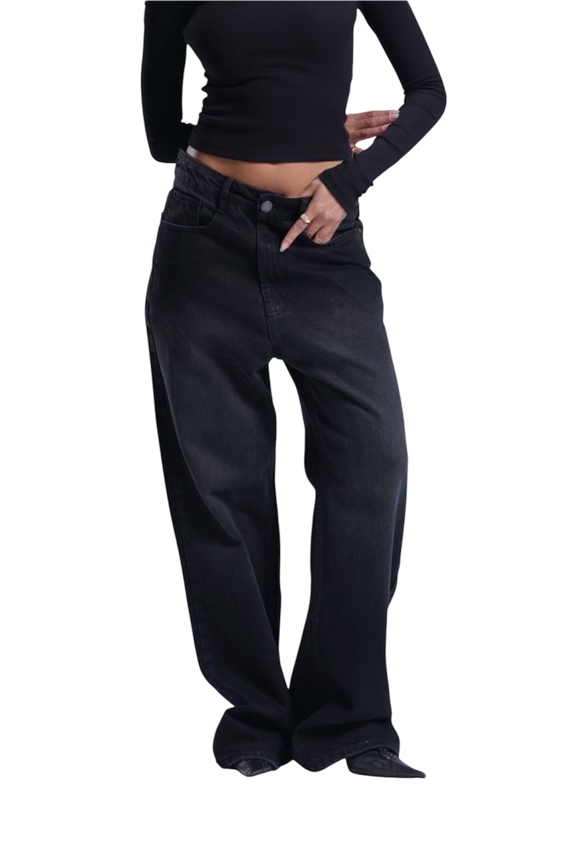 BLACK BAGGY DENIM UNISEX