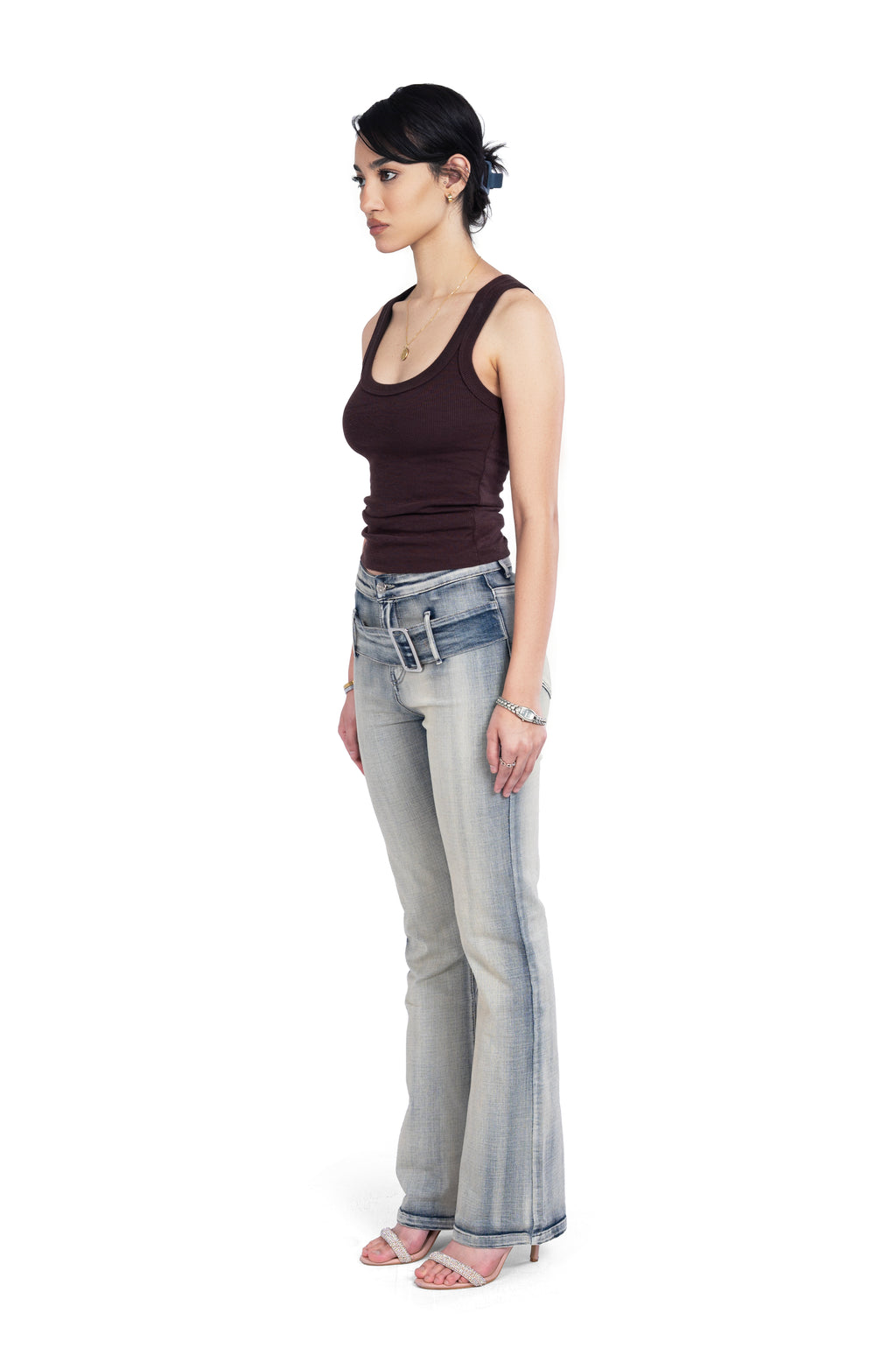 BOOTCUT BLUE WITH WITHE