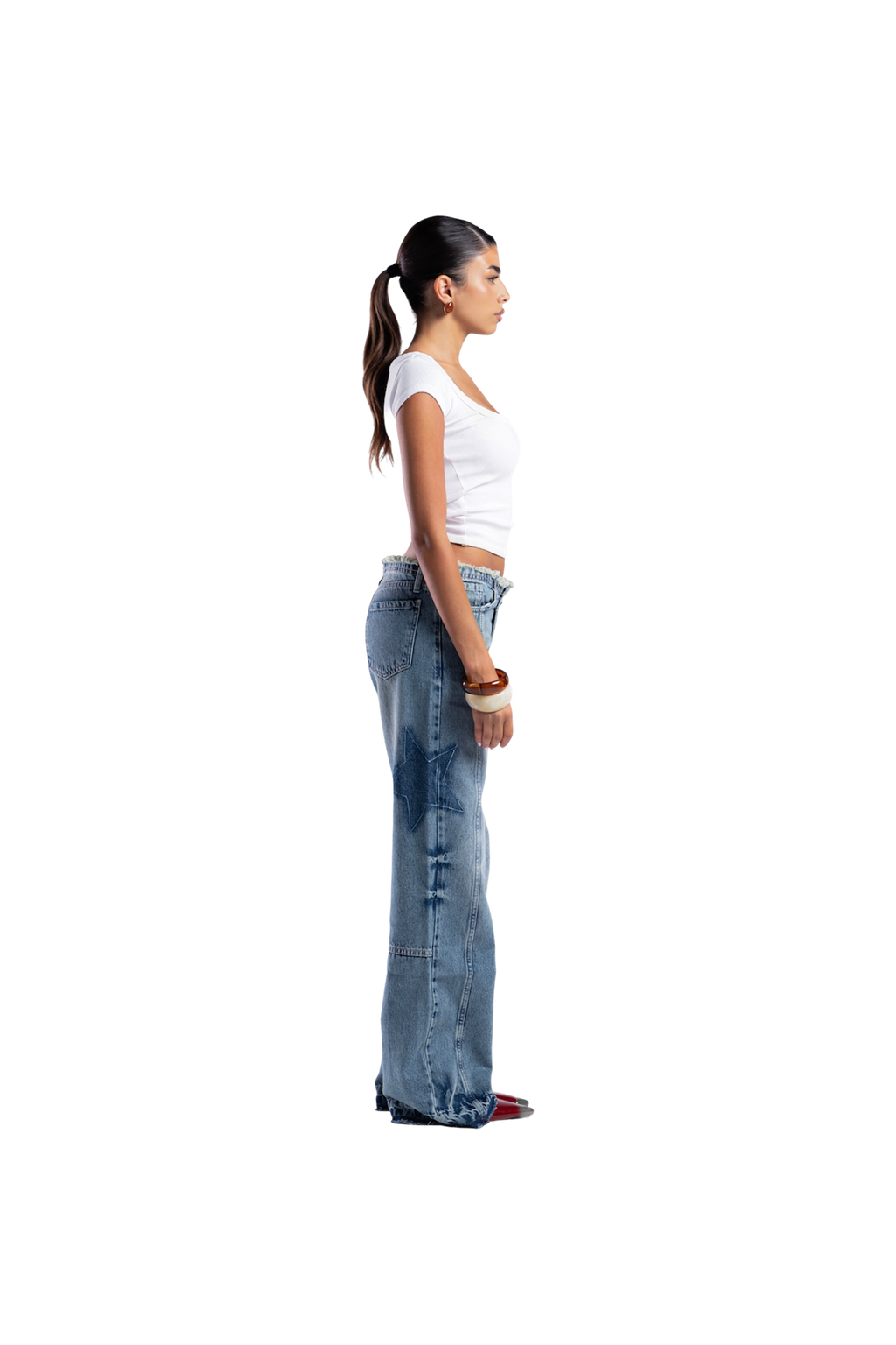 NO WAIST BAGGY DENIM