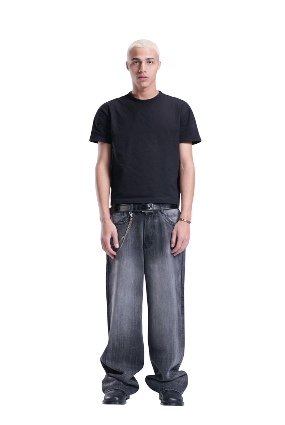BLACK WITH GREY BAGGY DENIM UNISEX